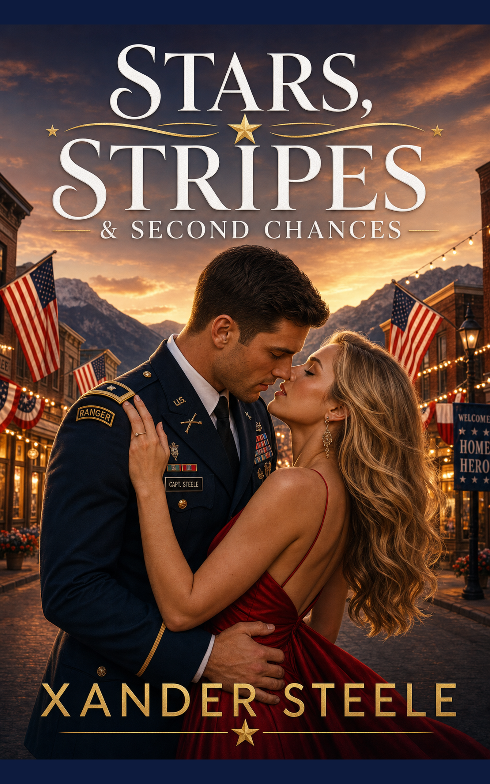 Stars, Stripes & Second Chances by Xander Steele Contemporary Military Romance book cover