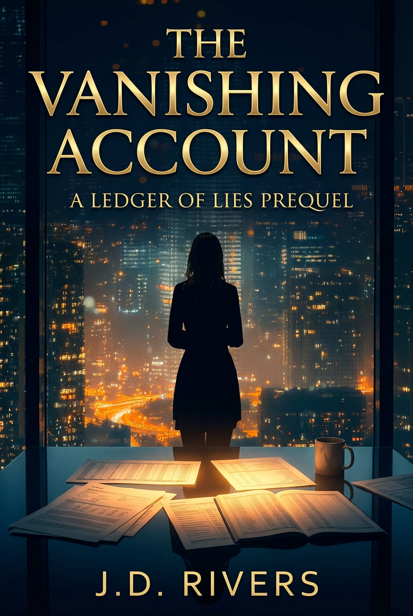 The Vanishing Account book cover - A Ledger of Lies Prequel by J.D. Rivers